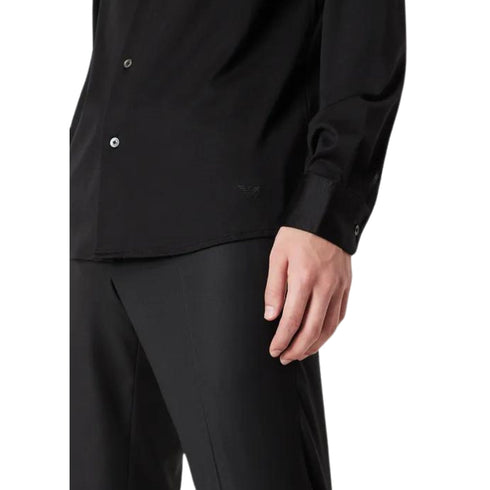 Emporio Armani Camicia elegante Camicia Uomo in misto lyocell Nero - Francavilla Moda